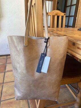 Liebeskind Shimmery Taupe Leather Tote